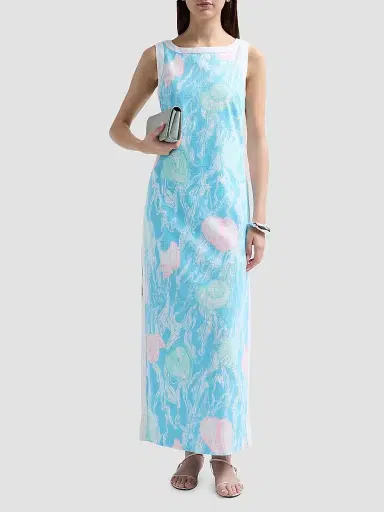 Lilly Pulitzer Women's Eleanora Shift Maxi Dress - Capri Blue Oversized - Size 16 | Thumbnail 2 Lilly Pulitzer Women's Eleanora Shift Maxi Dress - Capri Blue Oversized - Size 16 | Thumbnail 2