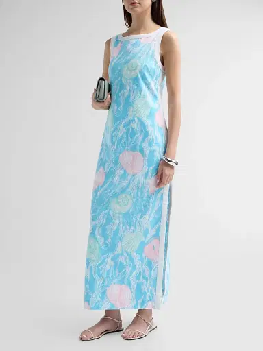 Lilly Pulitzer Women's Eleanora Shift Maxi Dress - Capri Blue Oversized - Size 16 | Thumbnail 4 Lilly Pulitzer Women's Eleanora Shift Maxi Dress - Capri Blue Oversized - Size 16 | Thumbnail 4
