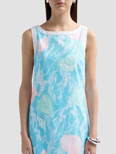 Lilly Pulitzer Women's Eleanora Shift Maxi Dress - Capri Blue Oversized - Size 16 | Thumbnail 5 Lilly Pulitzer Women's Eleanora Shift Maxi Dress - Capri Blue Oversized - Size 16 | Thumbnail 5