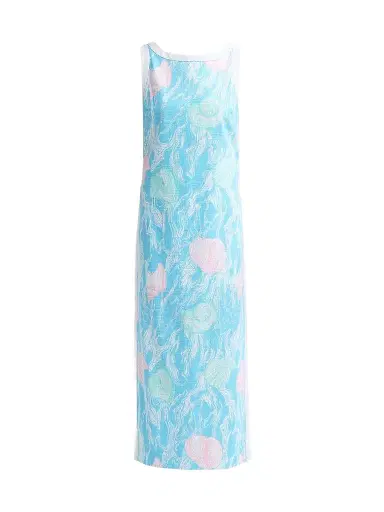 Lilly Pulitzer Women's Eleanora Shift Maxi Dress - Capri Blue Oversized - Size 16 | Thumbnail 1 Lilly Pulitzer Women's Eleanora Shift Maxi Dress - Capri Blue Oversized - Size 16 | Thumbnail 1