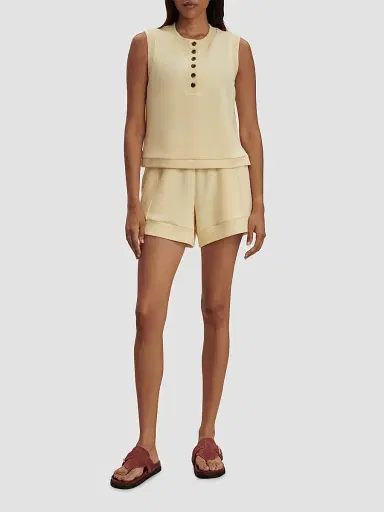 Varley Women's Marla Button-Front Crop Tank - Anise Flower - Size Medium | Thumbnail 2 Varley Women's Marla Button-Front Crop Tank - Anise Flower - Size Medium | Thumbnail 2