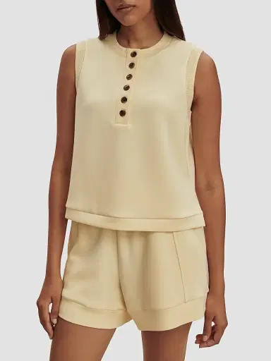 Varley Women's Marla Button-Front Crop Tank - Anise Flower - Size Medium | Thumbnail 3 Varley Women's Marla Button-Front Crop Tank - Anise Flower - Size Medium | Thumbnail 3