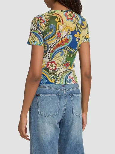 Alice + Olivia Women's Tess Crewneck T-Shirt - Heat Wave - Size Large | Thumbnail 5 Alice + Olivia Women's Tess Crewneck T-Shirt - Heat Wave - Size Large | Thumbnail 5