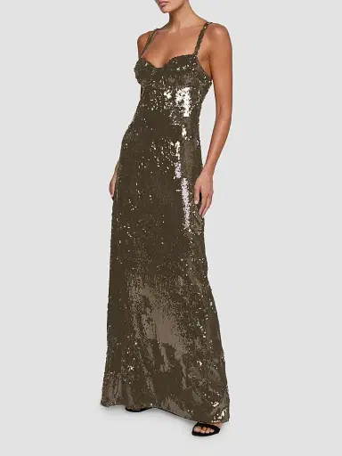L'Agence Women's Sayla Sequin Gown - Smokey Olive - Size 16 | Thumbnail 3 L'Agence Women's Sayla Sequin Gown - Smokey Olive - Size 16 | Thumbnail 3