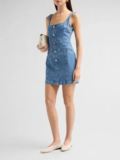L'Agence Women's Vynna Denim Mini Dress | Thumbnail 4 L'Agence Women's Vynna Denim Mini Dress | Thumbnail 4