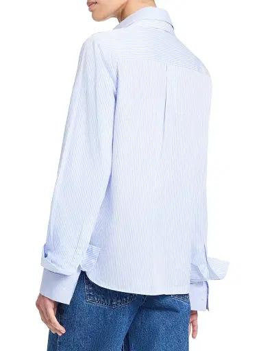 TWP Women's Double-Layer Boyfriend Shirt - Blue White | Thumbnail 3 TWP Women's Double-Layer Boyfriend Shirt - Blue White | Thumbnail 3