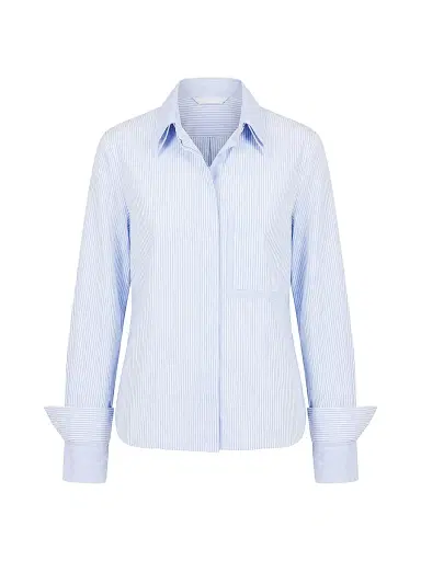 TWP Women's Double-Layer Boyfriend Shirt - Blue White | Thumbnail 1 TWP Women's Double-Layer Boyfriend Shirt - Blue White | Thumbnail 1