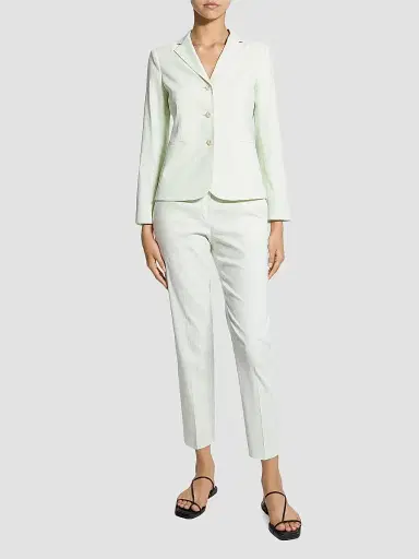 Theory Women's Shrunken Linen-Blend Blazer - Light Sea Glass | Thumbnail 2 Theory Women's Shrunken Linen-Blend Blazer - Light Sea Glass | Thumbnail 2