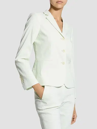 Theory Women's Shrunken Linen-Blend Blazer - Light Sea Glass | Thumbnail 4 Theory Women's Shrunken Linen-Blend Blazer - Light Sea Glass | Thumbnail 4