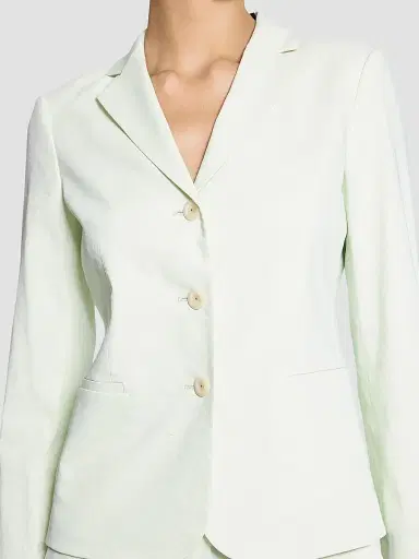 Theory Women's Shrunken Linen-Blend Blazer - Light Sea Glass | Thumbnail 6 Theory Women's Shrunken Linen-Blend Blazer - Light Sea Glass | Thumbnail 6