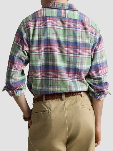 Polo Ralph Lauren Men's Classic-Fit Plaid Flannel Shirt - Green Purple Multi | Thumbnail 3 Polo Ralph Lauren Men's Classic-Fit Plaid Flannel Shirt - Green Purple Multi | Thumbnail 3