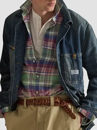 Polo Ralph Lauren Men's Classic-Fit Plaid Flannel Shirt - Green Purple Multi | Thumbnail 6 Polo Ralph Lauren Men's Classic-Fit Plaid Flannel Shirt - Green Purple Multi | Thumbnail 6