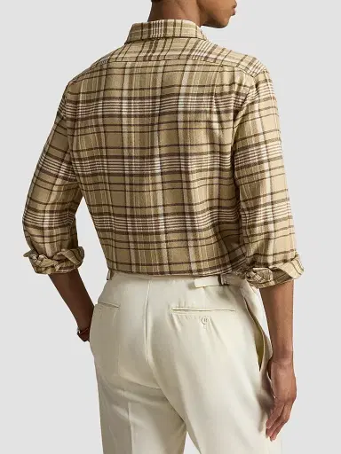 Polo Ralph Lauren Men's Classic-Fit Plaid Flannel Shirt - Brown Multi | Thumbnail 3 Polo Ralph Lauren Men's Classic-Fit Plaid Flannel Shirt - Brown Multi | Thumbnail 3