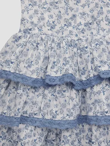 KatieJ NYC Girl's Floral Cotton Top & Skirt Set - Baby Blue White | Thumbnail 3 KatieJ NYC Girl's Floral Cotton Top & Skirt Set - Baby Blue White | Thumbnail 3
