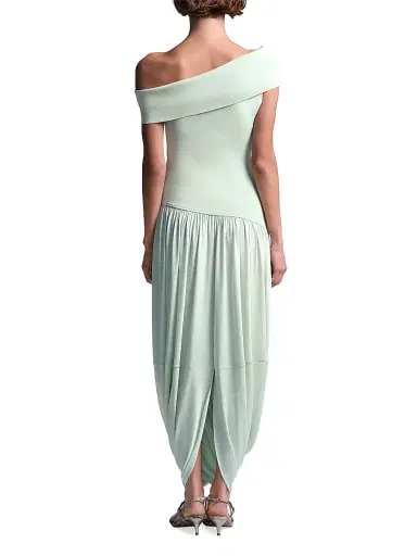 BCBGMAXAZRIA Women's Myla Draped Jersey One-Shoulder Maxi Dress - Pistachio | Thumbnail 5 BCBGMAXAZRIA Women's Myla Draped Jersey One-Shoulder Maxi Dress - Pistachio | Thumbnail 5