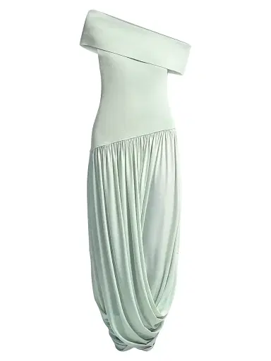 BCBGMAXAZRIA Women's Myla Draped Jersey One-Shoulder Maxi Dress - Pistachio | Thumbnail 1 BCBGMAXAZRIA Women's Myla Draped Jersey One-Shoulder Maxi Dress - Pistachio | Thumbnail 1