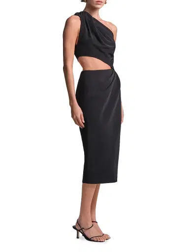 BCBGMAXAZRIA Women's Isabel Cut-Out One-Shoulder Midi Dress | Thumbnail 3 BCBGMAXAZRIA Women's Isabel Cut-Out One-Shoulder Midi Dress | Thumbnail 3