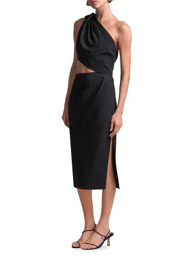 BCBGMAXAZRIA Women's Isabel Cut-Out One-Shoulder Midi Dress | Thumbnail 5 BCBGMAXAZRIA Women's Isabel Cut-Out One-Shoulder Midi Dress | Thumbnail 5