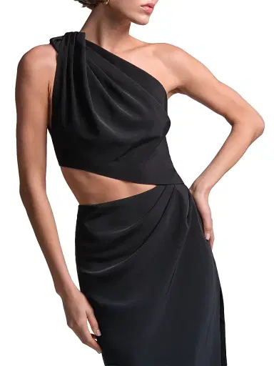 BCBGMAXAZRIA Women's Isabel Cut-Out One-Shoulder Midi Dress | Thumbnail 6 BCBGMAXAZRIA Women's Isabel Cut-Out One-Shoulder Midi Dress | Thumbnail 6