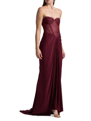 BCBGMAXAZRIA Women's Lace & Jersey Strapless Gown - Quartz Pink - Size 14 | Thumbnail 2 BCBGMAXAZRIA Women's Lace & Jersey Strapless Gown - Quartz Pink - Size 14 | Thumbnail 2