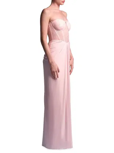 BCBGMAXAZRIA Women's Lace & Jersey Strapless Gown - Quartz Pink - Size 14 | Thumbnail 4 BCBGMAXAZRIA Women's Lace & Jersey Strapless Gown - Quartz Pink - Size 14 | Thumbnail 4