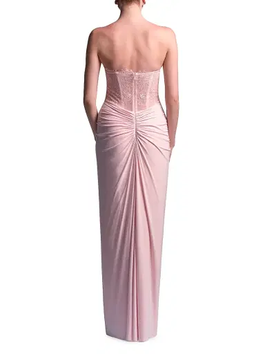 BCBGMAXAZRIA Women's Lace & Jersey Strapless Gown - Quartz Pink - Size 14 | Thumbnail 5 BCBGMAXAZRIA Women's Lace & Jersey Strapless Gown - Quartz Pink - Size 14 | Thumbnail 5