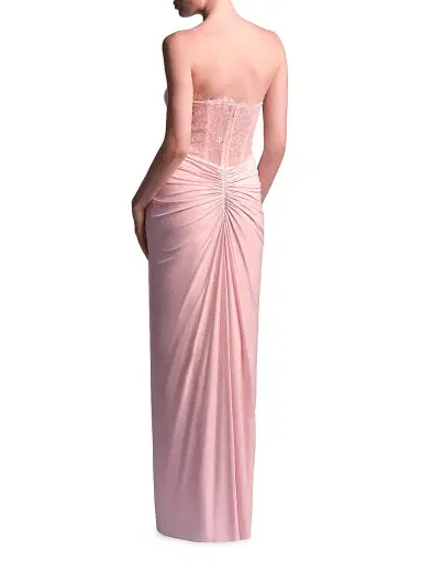 BCBGMAXAZRIA Women's Lace & Jersey Strapless Gown - Quartz Pink - Size 14 | Thumbnail 6 BCBGMAXAZRIA Women's Lace & Jersey Strapless Gown - Quartz Pink - Size 14 | Thumbnail 6