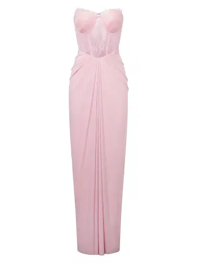 BCBGMAXAZRIA Women's Lace & Jersey Strapless Gown - Quartz Pink - Size 14 | Thumbnail 1 BCBGMAXAZRIA Women's Lace & Jersey Strapless Gown - Quartz Pink - Size 14 | Thumbnail 1