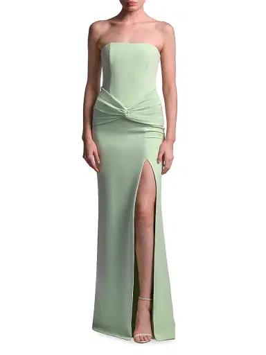 BCBGMAXAZRIA Women's Sylvia Ruched Strapless Mermaid Gown - Pistachio | Thumbnail 2 BCBGMAXAZRIA Women's Sylvia Ruched Strapless Mermaid Gown - Pistachio | Thumbnail 2