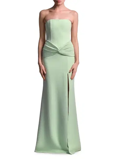 BCBGMAXAZRIA Women's Sylvia Ruched Strapless Mermaid Gown - Pistachio | Thumbnail 3 BCBGMAXAZRIA Women's Sylvia Ruched Strapless Mermaid Gown - Pistachio | Thumbnail 3