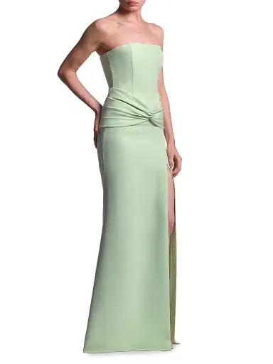 BCBGMAXAZRIA Women's Sylvia Ruched Strapless Mermaid Gown - Pistachio | Thumbnail 4 BCBGMAXAZRIA Women's Sylvia Ruched Strapless Mermaid Gown - Pistachio | Thumbnail 4