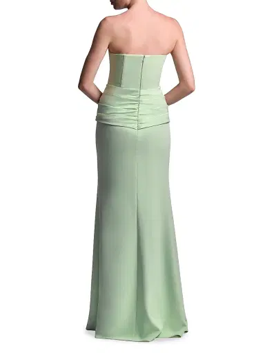 BCBGMAXAZRIA Women's Sylvia Ruched Strapless Mermaid Gown - Pistachio | Thumbnail 5 BCBGMAXAZRIA Women's Sylvia Ruched Strapless Mermaid Gown - Pistachio | Thumbnail 5