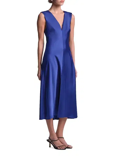 BCBGMAXAZRIA Women's Leha Cut-Out-Back Satin Midi Dress - Ultra Violet | Thumbnail 3 BCBGMAXAZRIA Women's Leha Cut-Out-Back Satin Midi Dress - Ultra Violet | Thumbnail 3