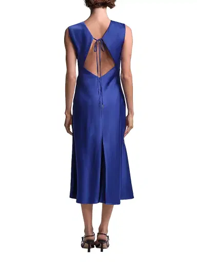 BCBGMAXAZRIA Women's Leha Cut-Out-Back Satin Midi Dress - Ultra Violet | Thumbnail 4 BCBGMAXAZRIA Women's Leha Cut-Out-Back Satin Midi Dress - Ultra Violet | Thumbnail 4