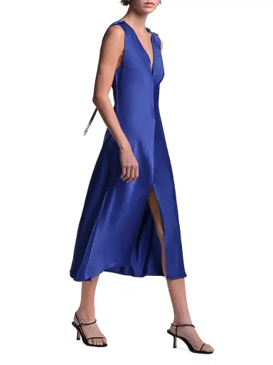 BCBGMAXAZRIA Women's Leha Cut-Out-Back Satin Midi Dress - Ultra Violet | Thumbnail 5 BCBGMAXAZRIA Women's Leha Cut-Out-Back Satin Midi Dress - Ultra Violet | Thumbnail 5
