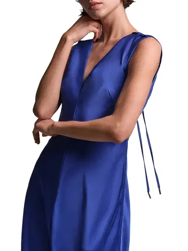 BCBGMAXAZRIA Women's Leha Cut-Out-Back Satin Midi Dress - Ultra Violet | Thumbnail 6 BCBGMAXAZRIA Women's Leha Cut-Out-Back Satin Midi Dress - Ultra Violet | Thumbnail 6