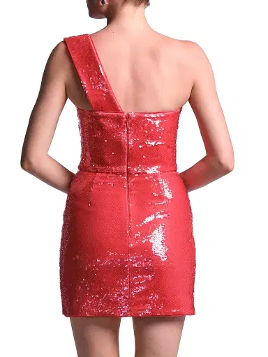 BCBGMAXAZRIA Women's Maci Sequined One-Shoulder Mini Dress - Candy Pink | Thumbnail 4 BCBGMAXAZRIA Women's Maci Sequined One-Shoulder Mini Dress - Candy Pink | Thumbnail 4