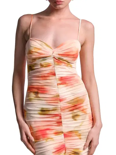 BCBGMAXAZRIA Women's Soraya Watercolor Ruched Gown - Floral Echo Print | Thumbnail 6 BCBGMAXAZRIA Women's Soraya Watercolor Ruched Gown - Floral Echo Print | Thumbnail 6