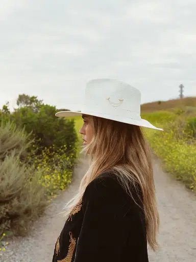 Freya Women's Wanderer Packable Straw Fedora - Snow | Thumbnail 2 Freya Women's Wanderer Packable Straw Fedora - Snow | Thumbnail 2