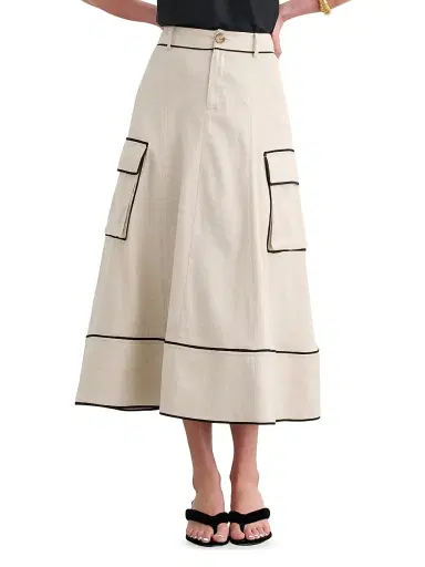 Toccin Women's Shiloh High-Waist Cargo Midi Skirt | Thumbnail 3 Toccin Women's Shiloh High-Waist Cargo Midi Skirt | Thumbnail 3