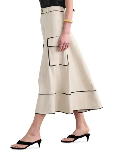 Toccin Women's Shiloh High-Waist Cargo Midi Skirt | Thumbnail 4 Toccin Women's Shiloh High-Waist Cargo Midi Skirt | Thumbnail 4