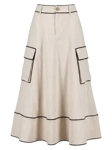 Toccin Women's Shiloh High-Waist Cargo Midi Skirt | Thumbnail 1 Toccin Women's Shiloh High-Waist Cargo Midi Skirt | Thumbnail 1