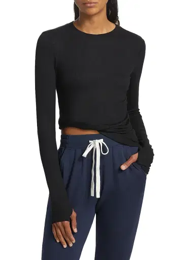 Splits59 Women's Louise Ribbed Long-Sleeve Top - Black - Size XL | Thumbnail 3 Splits59 Women's Louise Ribbed Long-Sleeve Top - Black - Size XL | Thumbnail 3