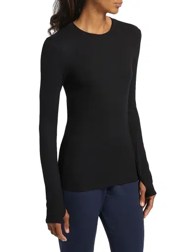 Splits59 Women's Louise Ribbed Long-Sleeve Top - Black - Size XL | Thumbnail 4 Splits59 Women's Louise Ribbed Long-Sleeve Top - Black - Size XL | Thumbnail 4