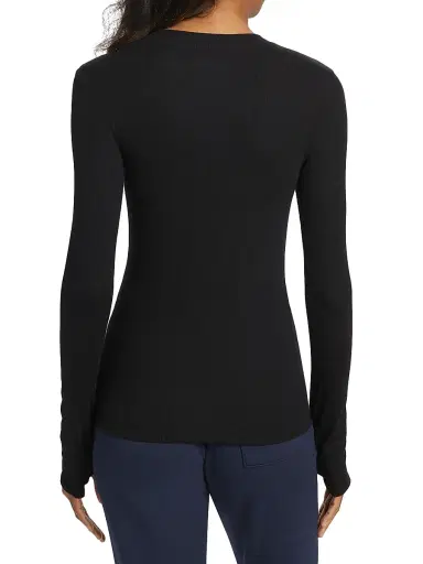 Splits59 Women's Louise Ribbed Long-Sleeve Top - Black - Size XL | Thumbnail 5 Splits59 Women's Louise Ribbed Long-Sleeve Top - Black - Size XL | Thumbnail 5