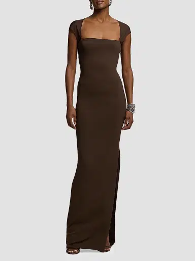 Ralph Lauren Collection Women's Waverly Matte Jersey Body-Con Gown - Sycamore - Size 8 | Thumbnail 2 Ralph Lauren Collection Women's Waverly Matte Jersey Body-Con Gown - Sycamore - Size 8 | Thumbnail 2