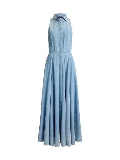 Ralph Lauren Collection Women's Peyten Denim Sleeveless Day Dress | Thumbnail 1 Ralph Lauren Collection Women's Peyten Denim Sleeveless Day Dress | Thumbnail 1