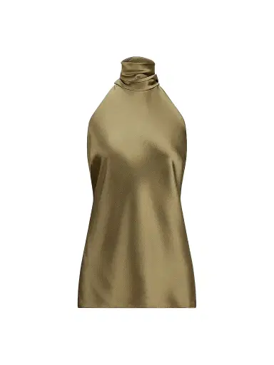 Ralph Lauren Collection Women's Chilton Satin Halter Blouse | Thumbnail 1 Ralph Lauren Collection Women's Chilton Satin Halter Blouse | Thumbnail 1