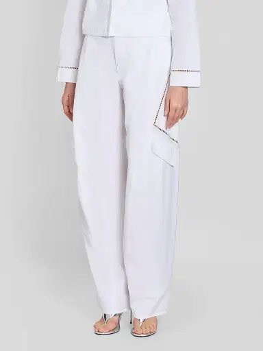 Alaïa Women's Ladder Stitch Cotton Cargo Pants | Thumbnail 4 Alaïa Women's Ladder Stitch Cotton Cargo Pants | Thumbnail 4