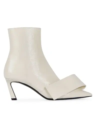 Givenchy Women's Twisted Ribbon Ankle Boots in Shiny Naplack Leather - Ivory - Size 11 | Thumbnail 1 Givenchy Women's Twisted Ribbon Ankle Boots in Shiny Naplack Leather - Ivory - Size 11 | Thumbnail 1